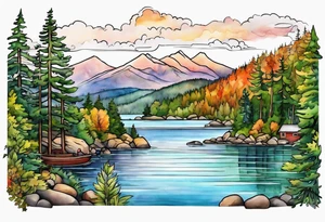 outline of lake george tattoo idea