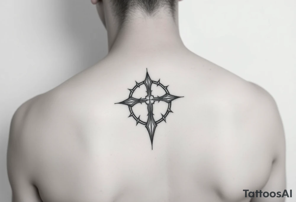 Create a minimalist black-ink tattoo design inspired by the philosophy of self-reliance and personal responsibility. The design should symbolize owning both successes and failures without crediting or blaming others, in an agnostic context. tattoo idea
