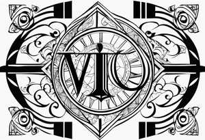 Virgo men tattoo with 08/24/2006 in Roman numerals tattoo idea