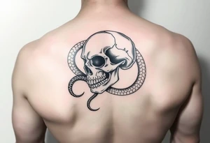 Skull with snake tattoo idea