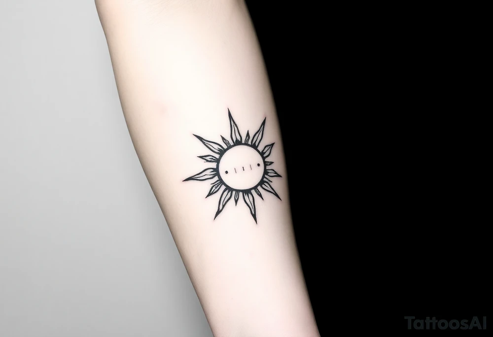 devilish sun tattoo idea