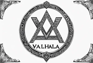 Valhalla  shield sword valknut 

 shield sword tattoo idea