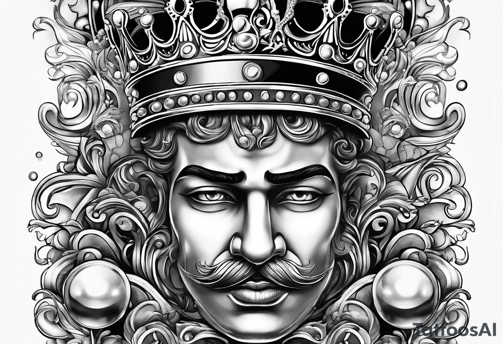Costa in big bubble letters with a crown on top them tattoo idea