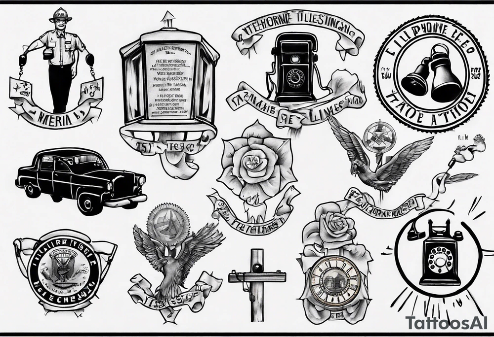 memorial tattoo for my father who was a telephone linesman . include a linesmans test-set tattoo idea