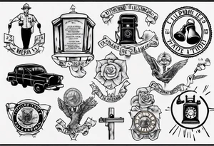 memorial tattoo for my father who was a telephone linesman . include a linesmans test-set tattoo idea
