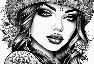 Sexy gangster chick tattoo idea