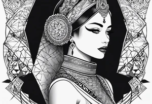 geometrical pattern neck tattoo tattoo idea
