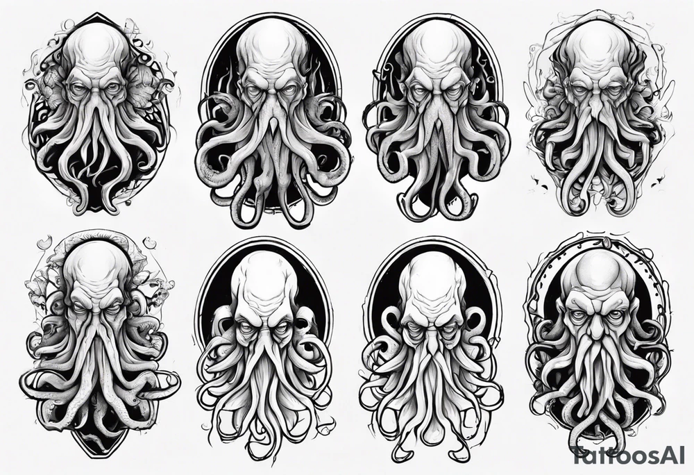 Cthulhu in a old man body tattoo idea