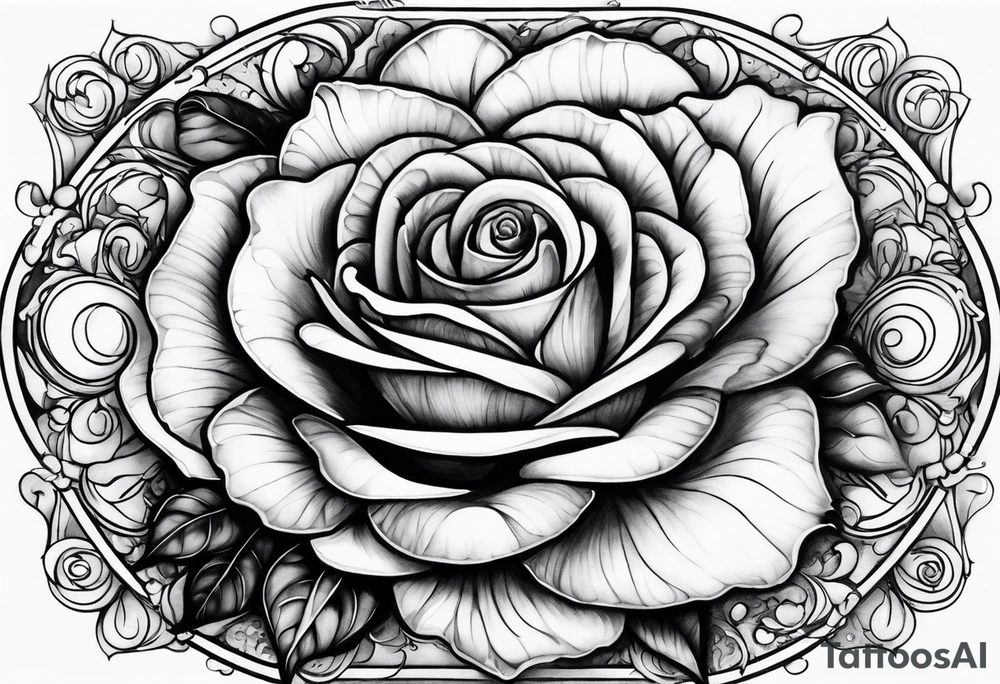 Rose wrapped around moon tattoo idea