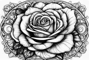 Rose wrapped around moon tattoo idea