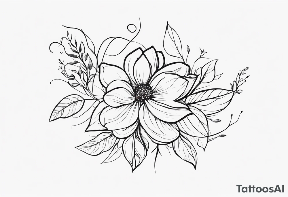 Long Vines With Flower tattoo idea