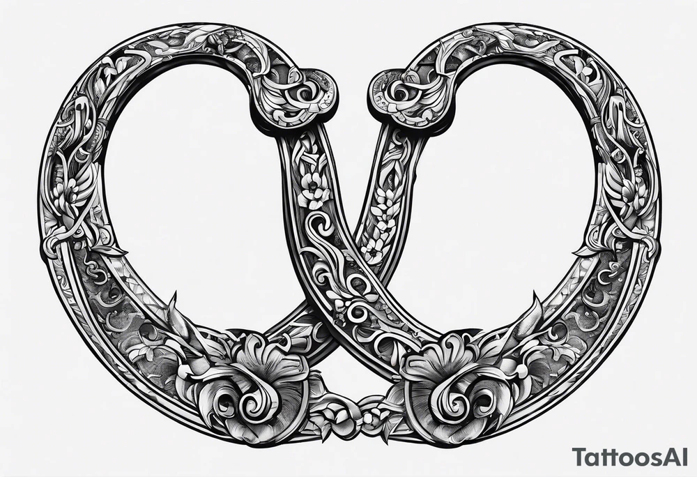 horseshoe made out of horse shoes tattoo idea