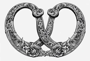 horseshoe made out of horse shoes tattoo idea