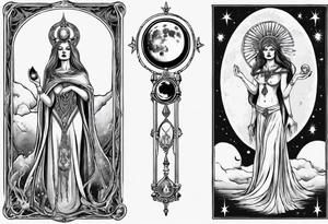 The High Priestess and the moon. TArot. tattoo idea