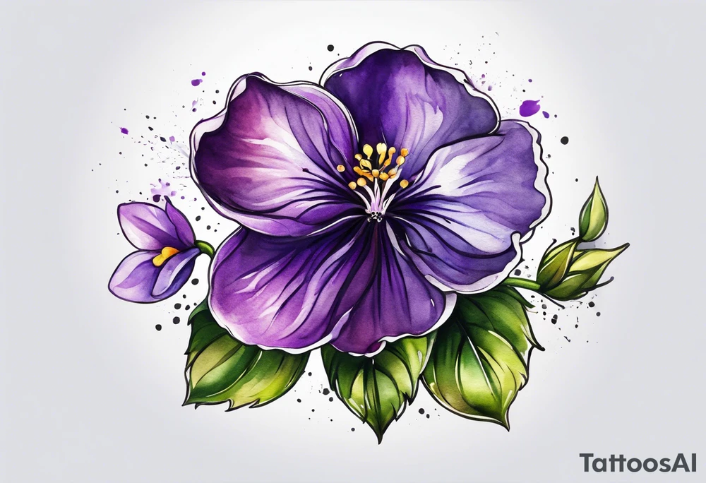 Small Violet flower tattoo idea