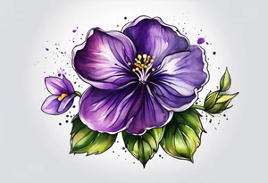 Small Violet flower tattoo idea