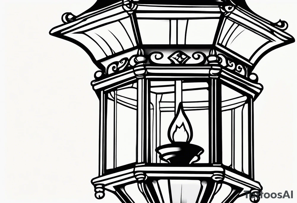Street lamp whole thing no background tattoo idea