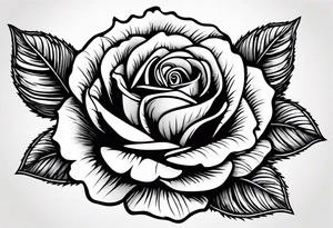 small rose with steam tattoo idea