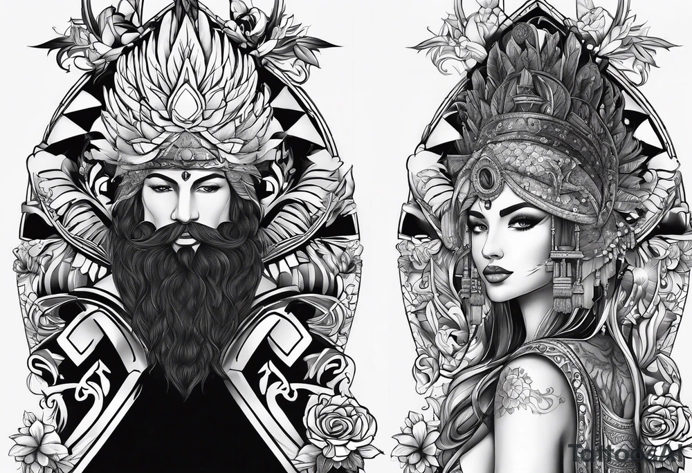 Nome Cleo e Carlos de forma criativa tattoo idea