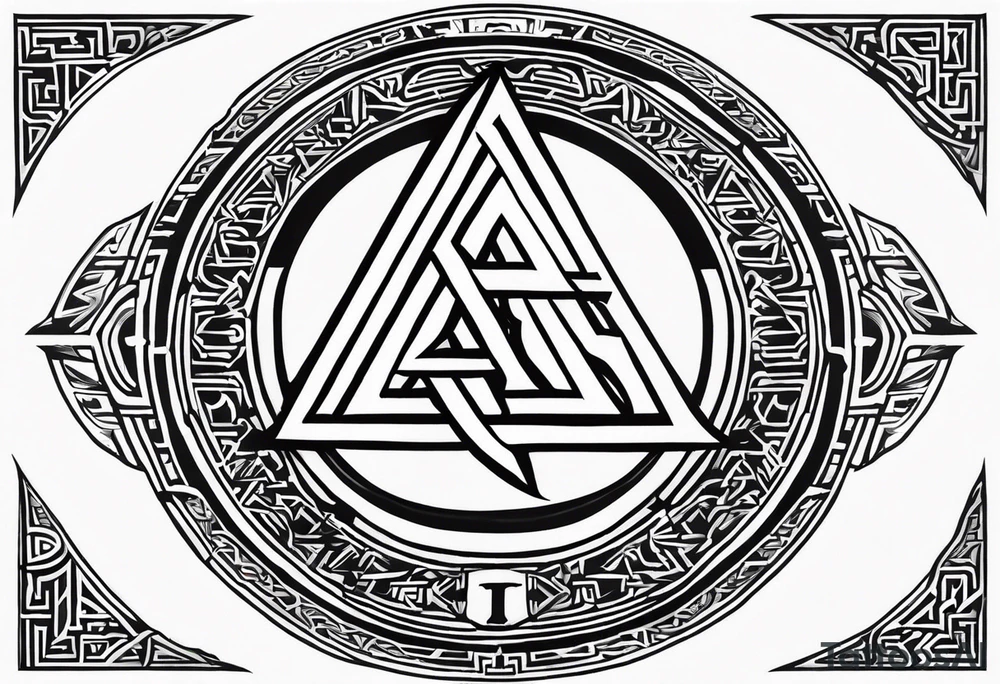 Valhalla fire runes odin
Sword shield valknut tattoo idea