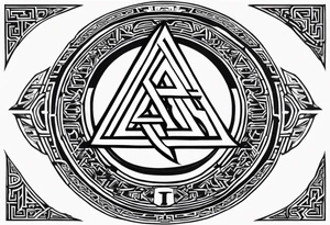Valhalla fire runes odin
Sword shield valknut tattoo idea