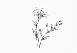 Carnation, Snowdrop, Larkspur, Water Lily, Daffodil, Clover tattoo idea