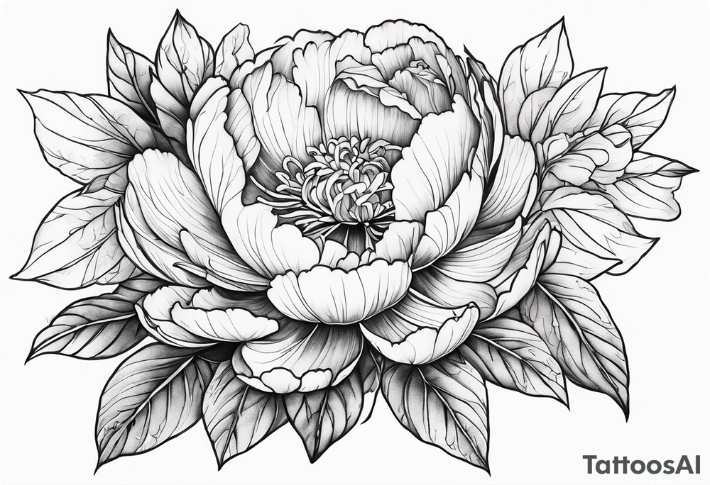 Japenese henya mask peony tattoo idea