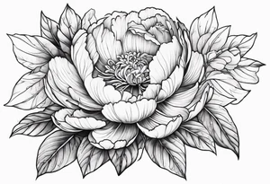 Japenese henya mask peony tattoo idea