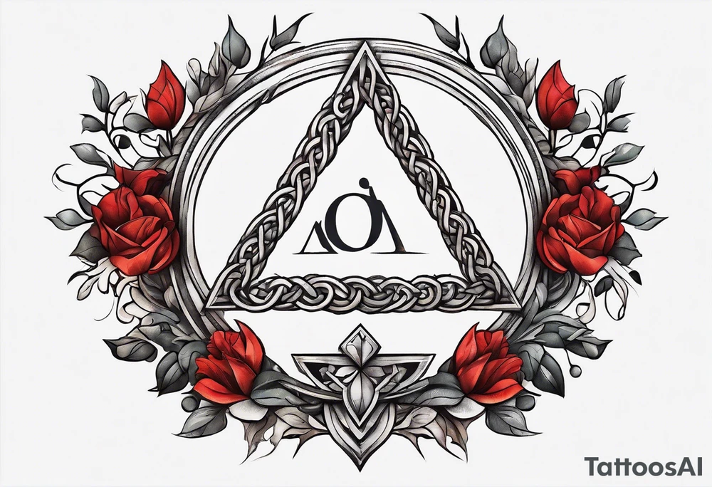 letter delta inside a chain circle, subtle, womanly, simplistic tattoo idea
