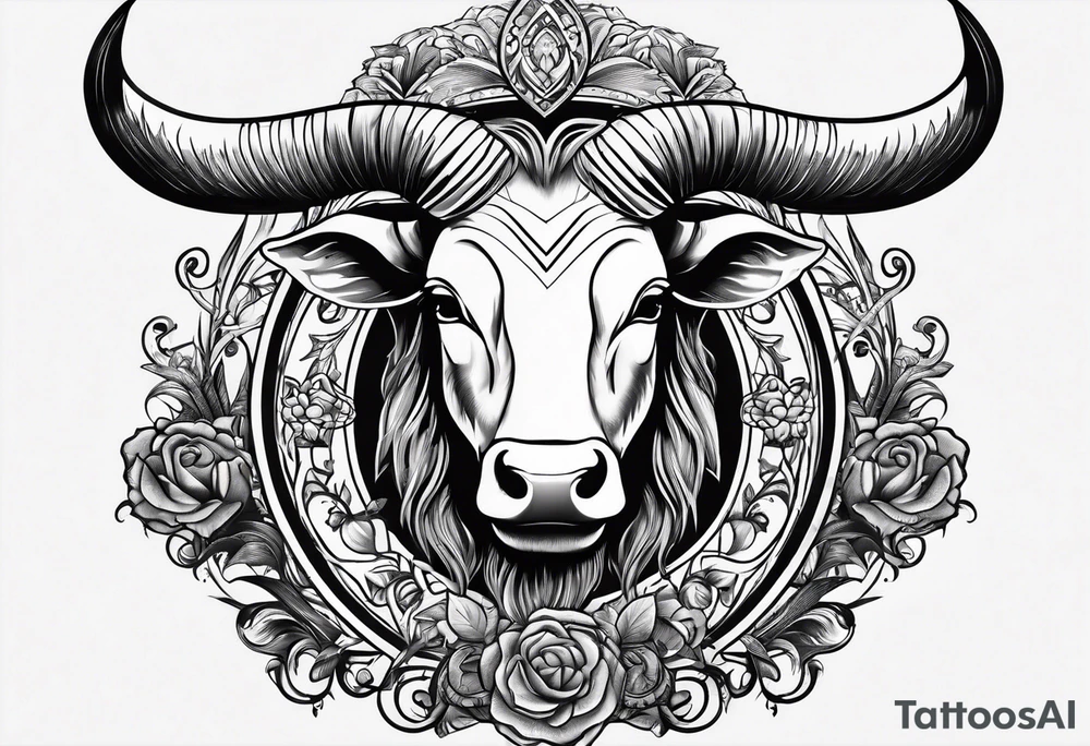 horns with date incorporated 04-02-85 tattoo idea