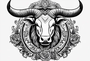 horns with date incorporated 04-02-85 tattoo idea