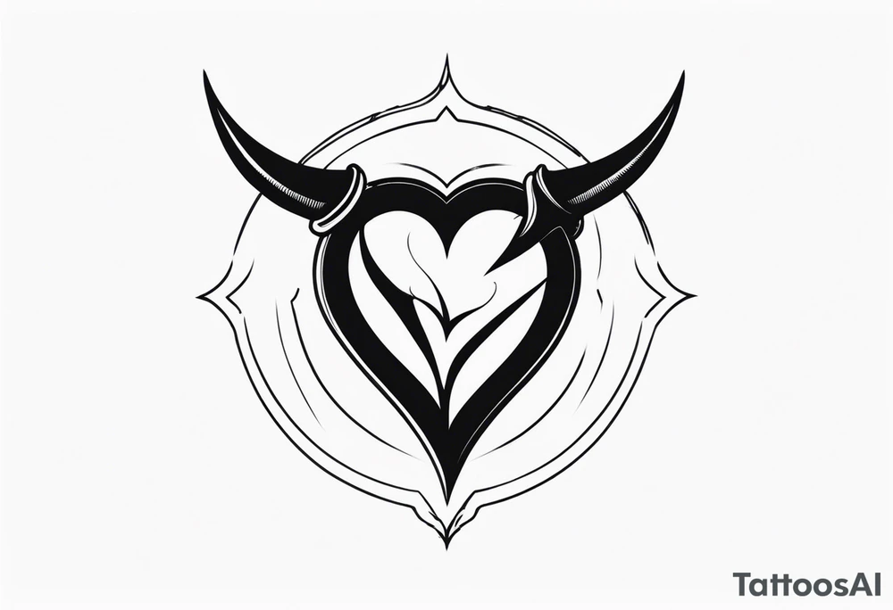broken heart, halo, devil horns, small tattoo idea