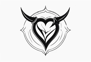 broken heart, halo, devil horns, small tattoo idea
