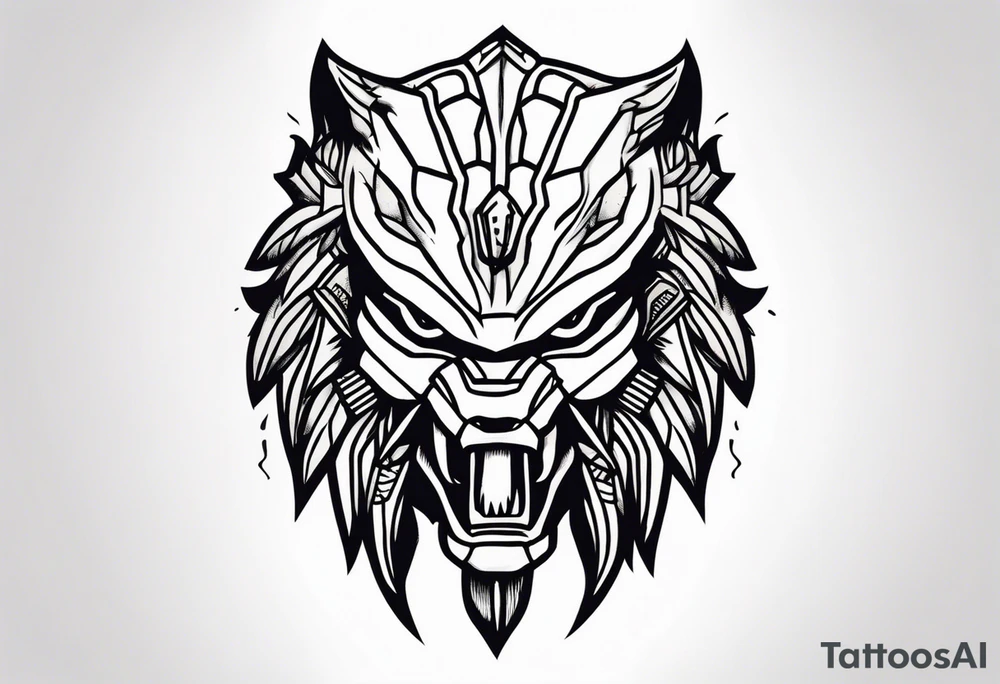 American traditional predator tattoo idea
