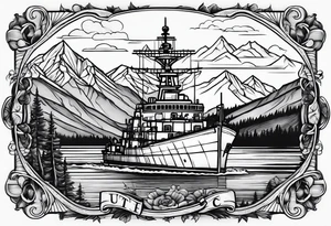 colorado mountains and a navy ship tattoo idea