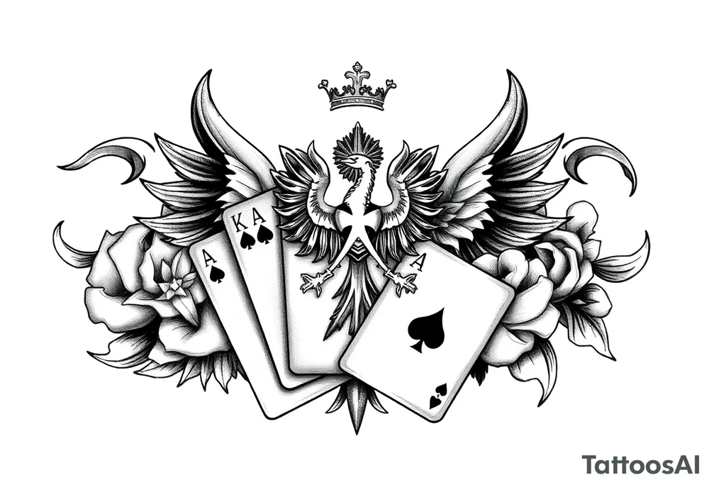 Poland symbol and poker cards Add casino money to it. tattoo idea