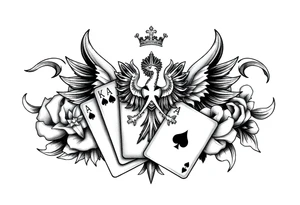 Poland symbol and poker cards Add casino money to it. tattoo idea