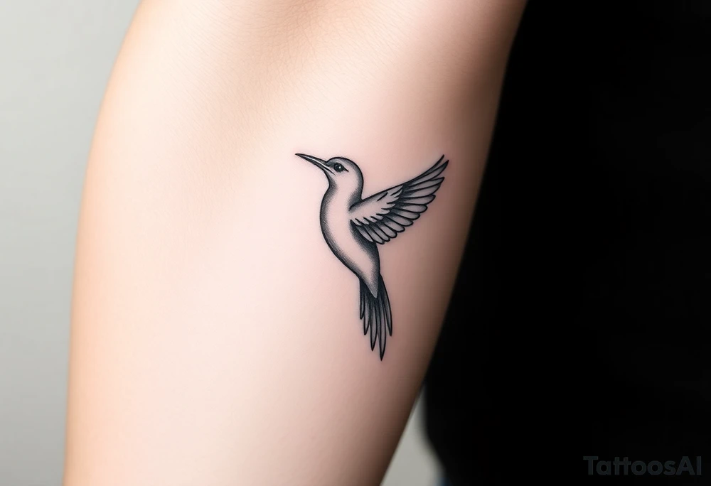 Feminine bird tattoo idea