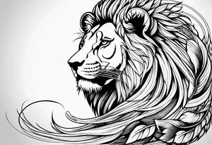 Feather lion tattoo idea