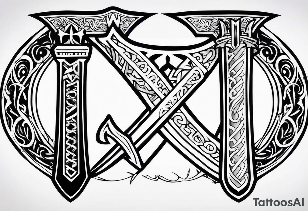 Valhalla viking 
Sword shield tattoo idea
