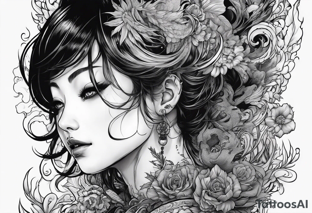 Beautiful body horror tattoo idea
