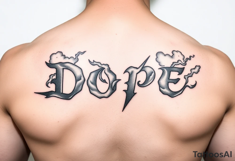 Dope spelled out in smoke
Clouds tattoo idea