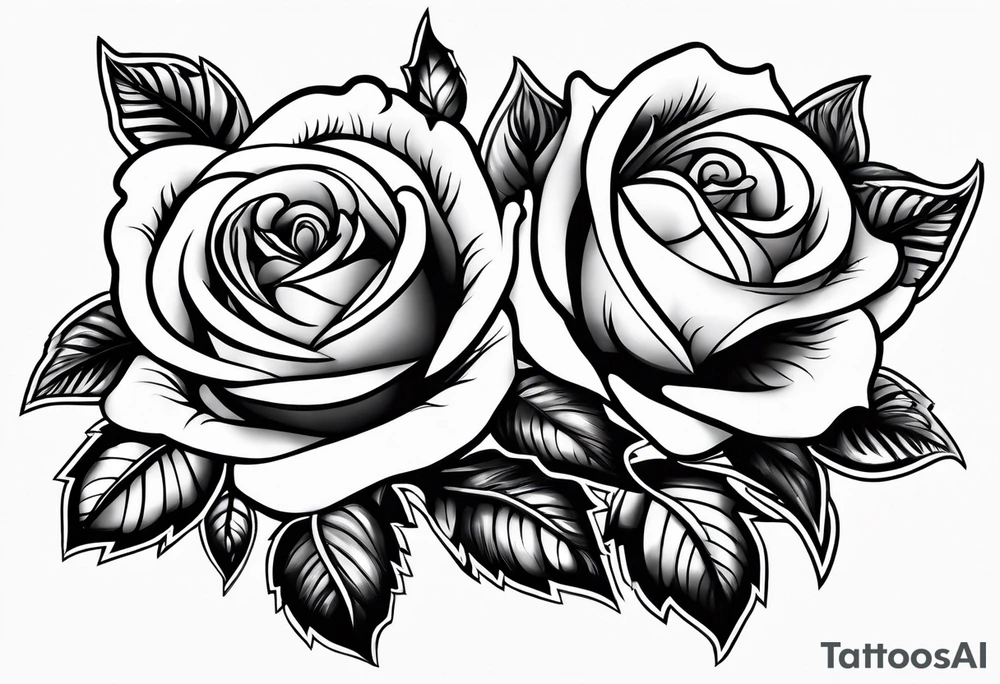 4 roses with a banner tattoo idea