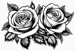 4 roses with a banner tattoo idea