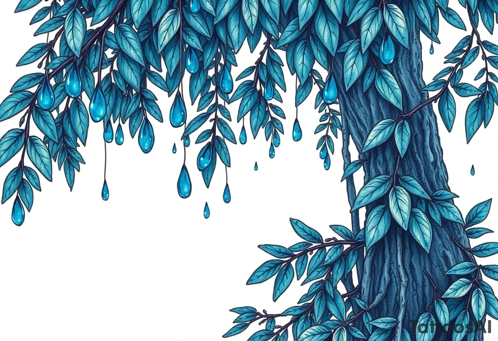rain forest background
blue rain drops tattoo idea