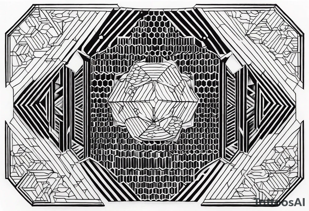 geometric honey comb tattoo tattoo idea