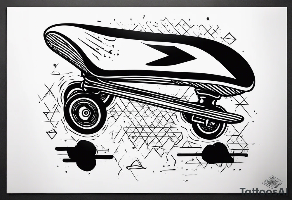 skateboard ride tattoo idea