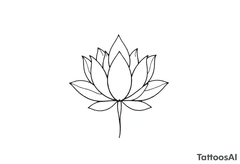 Fine line lotus flower with vertical line work tattoo idea