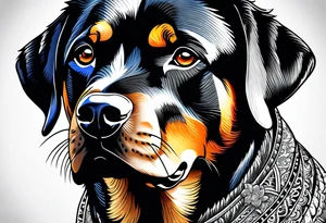 barking rottweiler tattoo idea