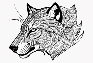 Fierce wold head side view tattoo idea